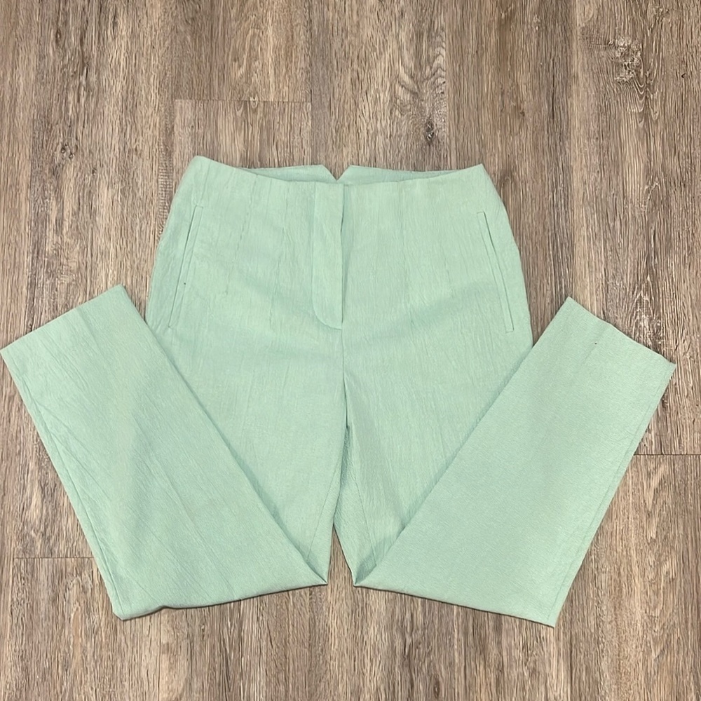 DKNY Green And White Gingham  High Waisted Pants​​​​​